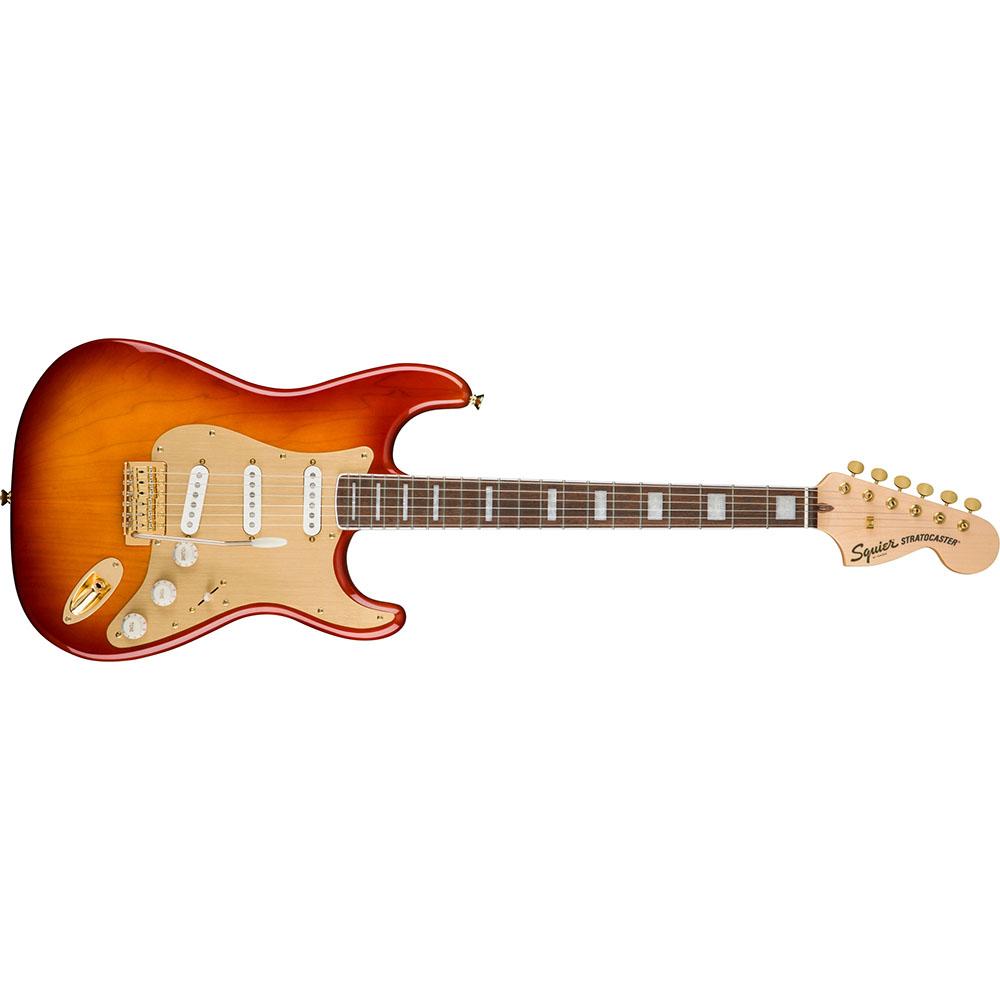 Fender 0379410547 Squier 40th Anniversary Stratocaster Gold Edition Sienna Sunburst Electric Guitar